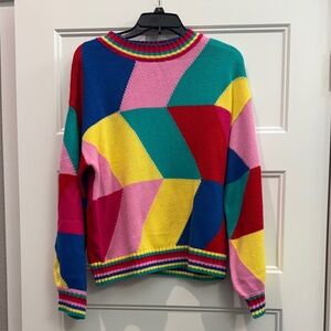 Fun Colorful Geometric Pattern Sweater